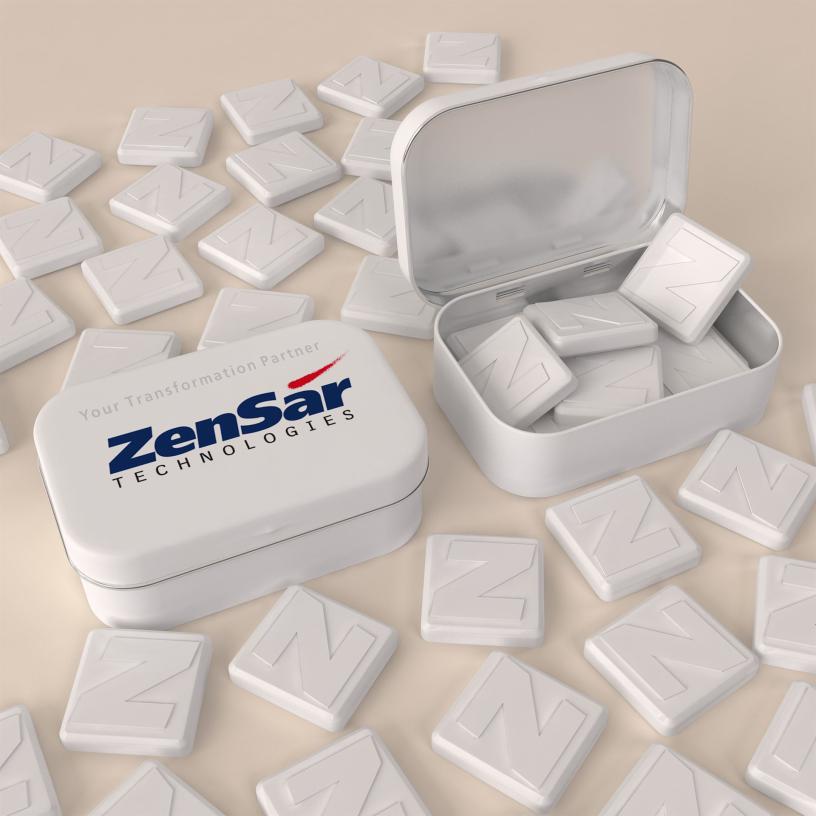 letter or digit shaped logo embossed promotional mints 