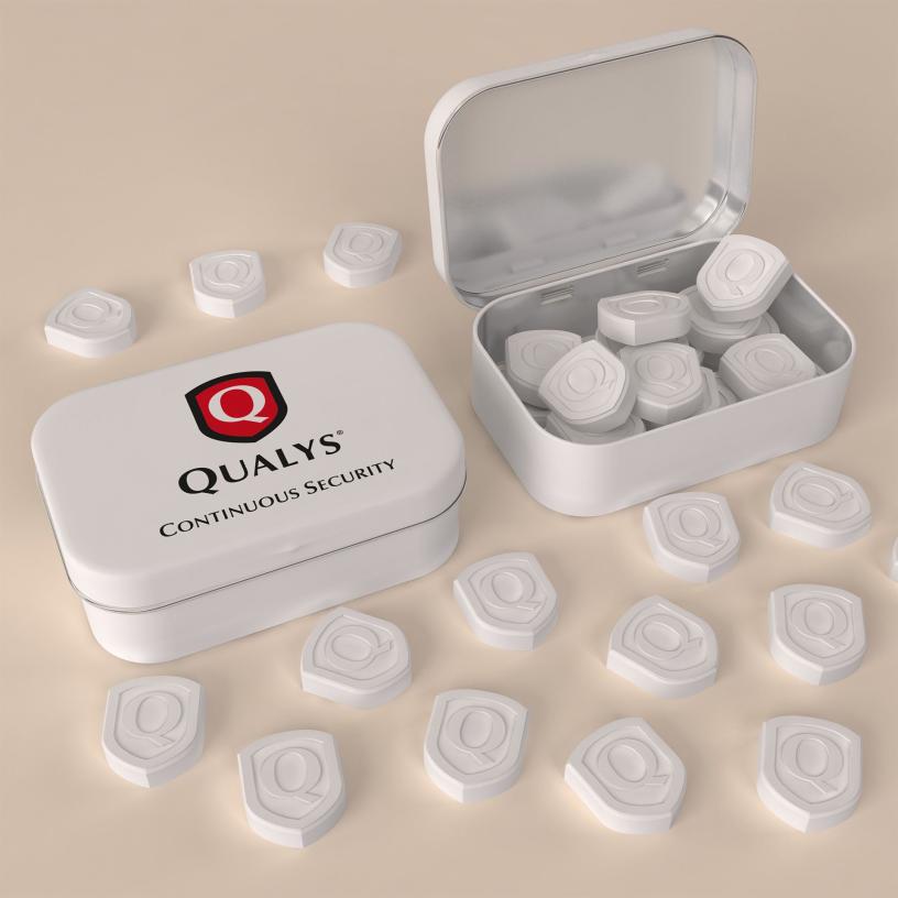 Shield shaped embossed mints